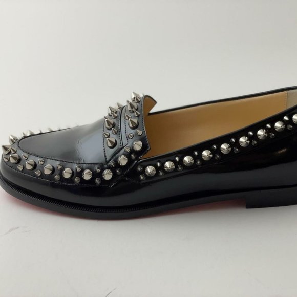 Christian Louboutin MATTIA SPIKES Stud Leather Loafer Flat Moccasin Shoes - Picture 4 of 10